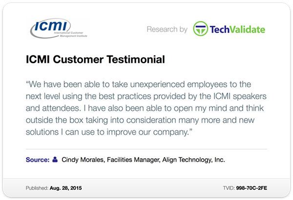 ICMI Customer Testimonial