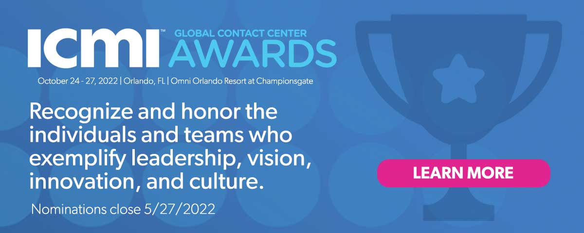 ICMI Global Contact Center Awards 2022