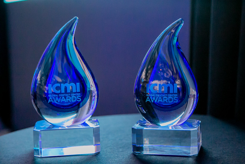 Image of the Global Contact Center Awards trophies