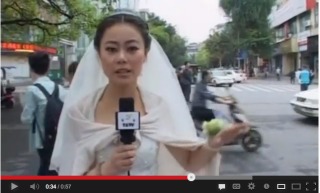 Reports Stops to Report on Earthquake After Wedding