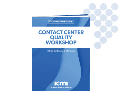 Contact Center Quality Workshop Workbook cover