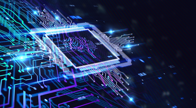 Illustration of an artificial intelligence chip.