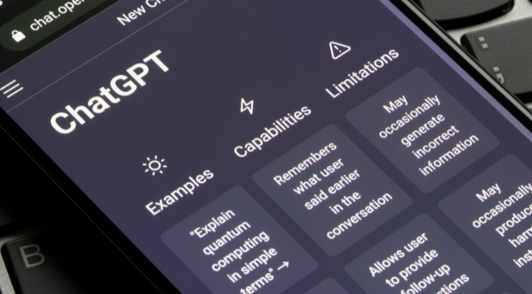 Photo depicting the ChatGPT screen on a mobile device.