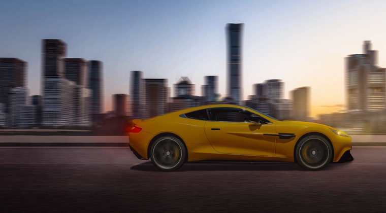 Image of a speeding car illustrating a test drive.