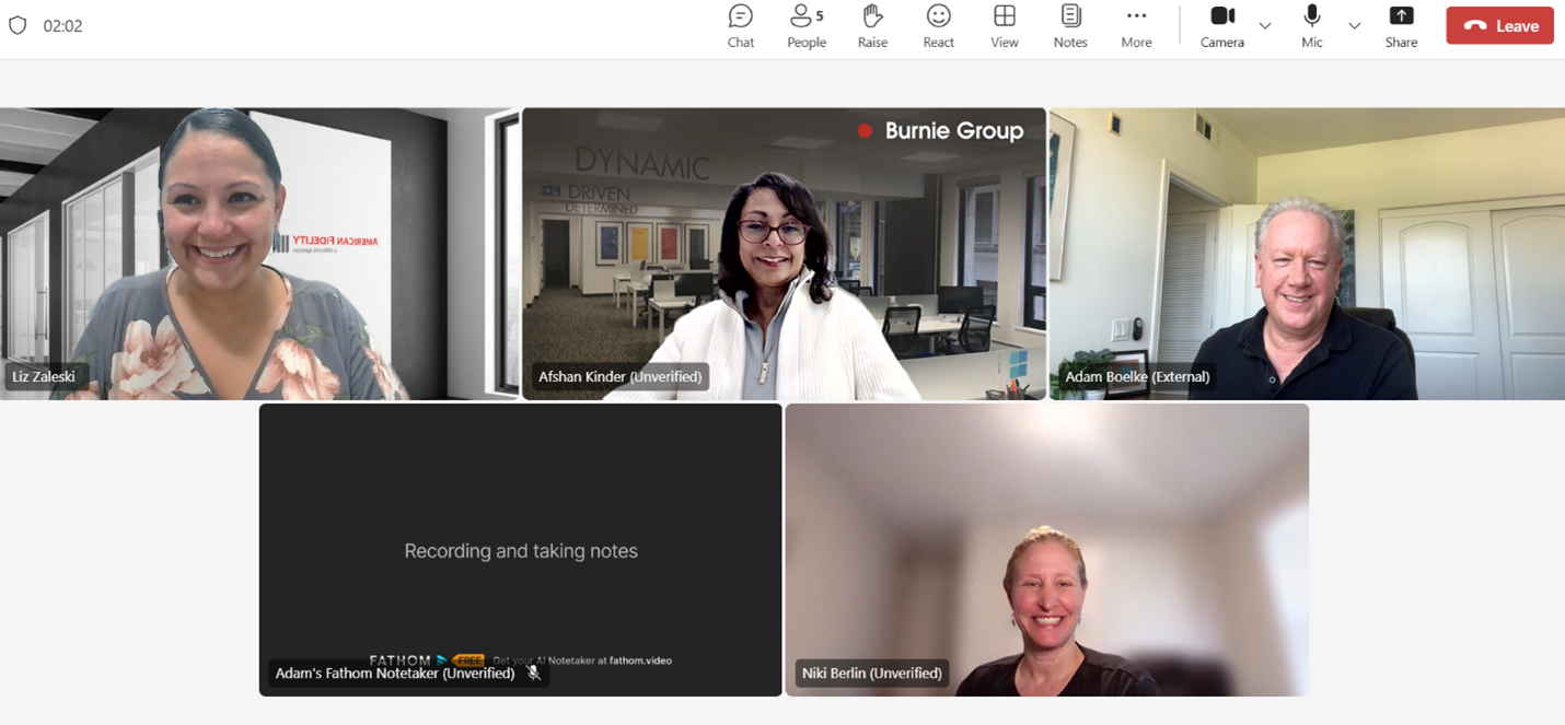 Liz Zaleski, Afshan Kinder, Leslie Points and Adam Boelke gathered for a Septemeber ICMI Community Coffee Chat