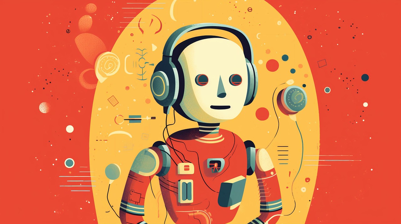 "AI-generated chatbot illustration representing automation and communication trends in contact centers for 2026.